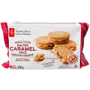 President's Choice Creme Filled Salted Caramel Sandwich Cookies, 300g