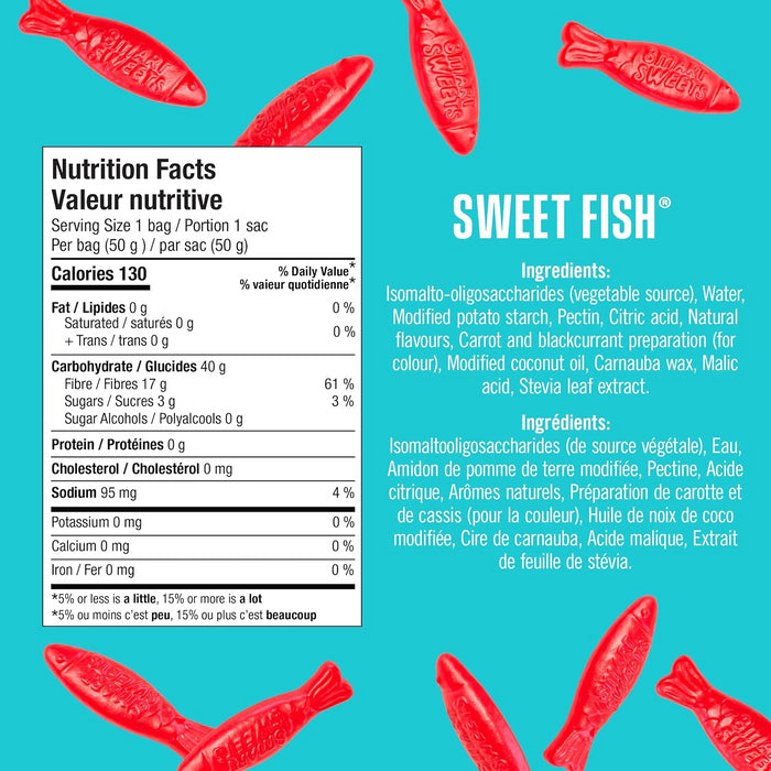 Smart Sweets Gummy Sweet Berry Fish, 50g/1.75oz Bag