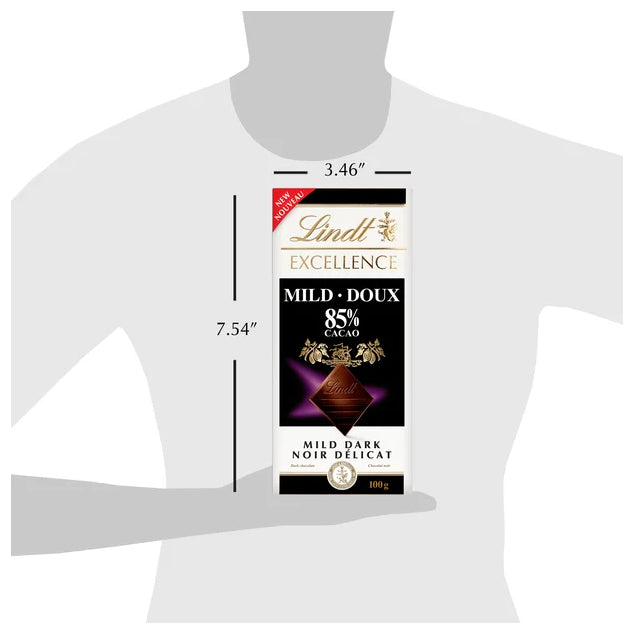 Lindt EXCELLENCE Mild 85% Dark Chocolate Bar, 100g