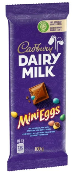 Cadbury Dairy Milk, Mini Eggs Chocolatey Candy Bar, 100g