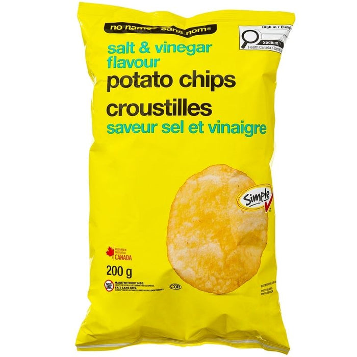No Name Salt and Vinegar Flavour Potato Chips, 200g