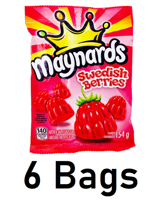 Maynards Swedish Berries Candy 154g/6.5oz Each 6 Bags