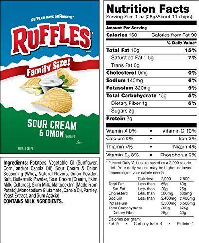 Ruffles Potato Chips Sour Cream & Onion 7.75oz 3 BAGS