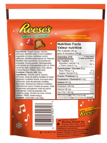 Reese's Peanut Butter Candy Bells, 161g