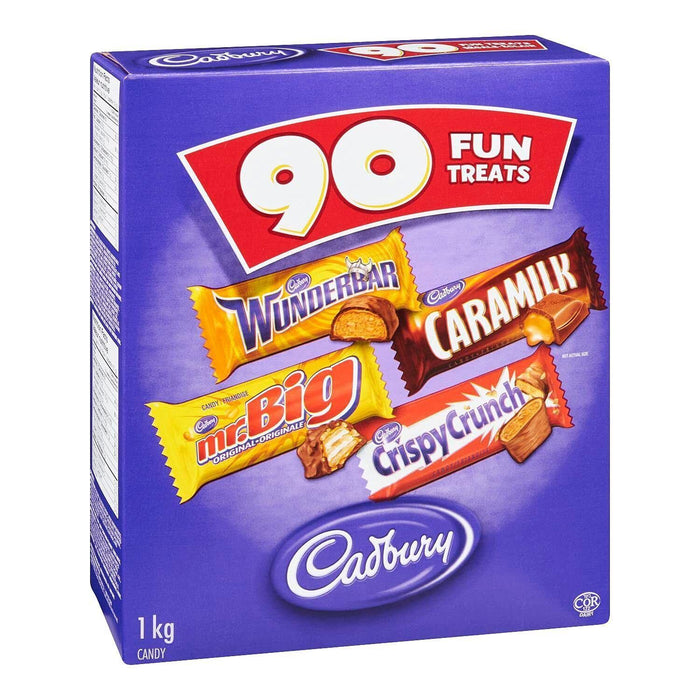 Cadbury Fun Treats Chocolate, 90 ct, Wunderbar, Mr. Big, Caramilk, Crispy Crunch