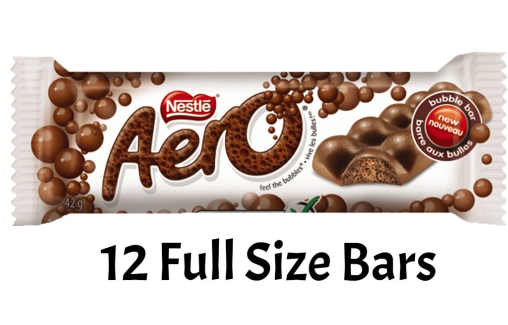 Aero Chocolate Bars Full Size 42g Each 12 Count From Canada