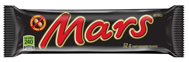 MARS, Peanut Free Chocolate Candy Bar, Full Size Bar, 52g