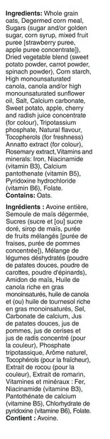 Cheerios Veggie Blends Apple Strawberry, Whole Grains, 300g