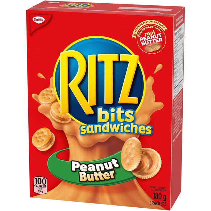 Ritz Crackers Bits Peanut Butter Sandwich Crackers, 180g/6.3oz 2 BOXES