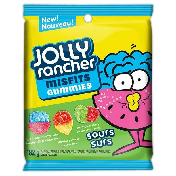 Jolly Rancher Misfits Sour Fruit Peg Bag, 182g/6.4oz