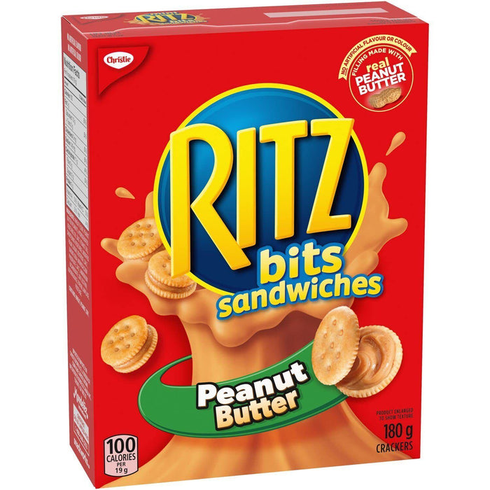 Ritz Crackers Bits Peanut Butter Sandwich Crackers, 180g/6.3oz 2 BOXES