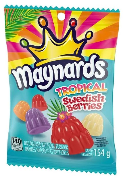 Maynards Tropical Swedish Berries Gummy Candy, 154g