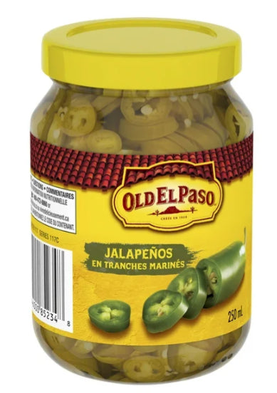 Old El Paso Pickled Sliced Jalapenos, Canned Jalapenos, 250ml