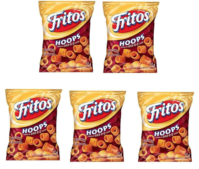 Fritos Hoops Bar-B-Q Corn Chips 57g/2oz 5 Vending BAGS