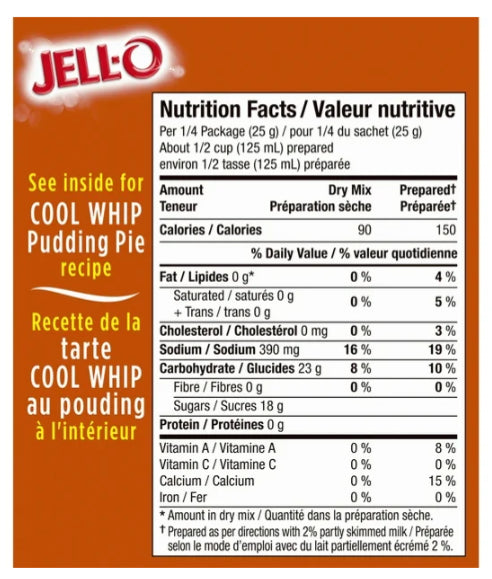 Jell-O Butterscotch Instant Pudding Mix, 99g