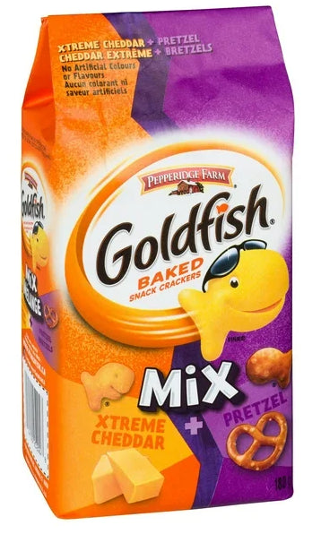 Goldfish Mix Xtreme Cheddar and Pretzel Crackers, 180g