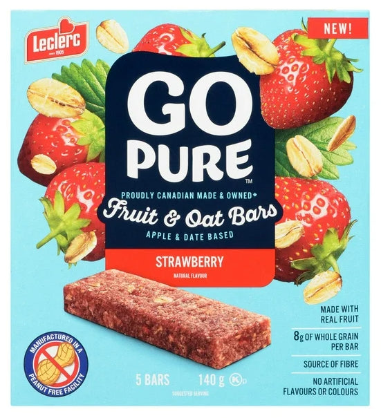 Go Pure Strawberry Fruit & Oat Bars, 5 Bars, 140g