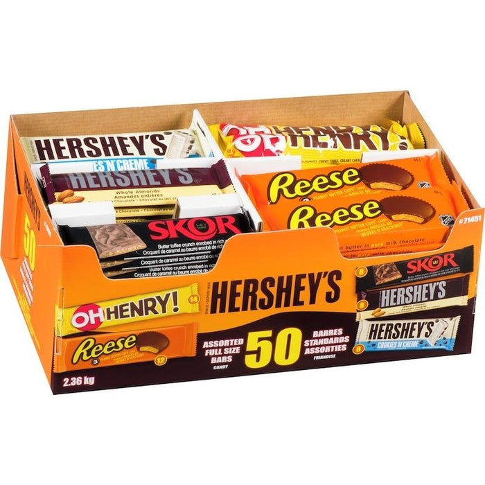 Hershey's Assorted Chocolate Bars Variety Box 50 Bars, 2.36kg