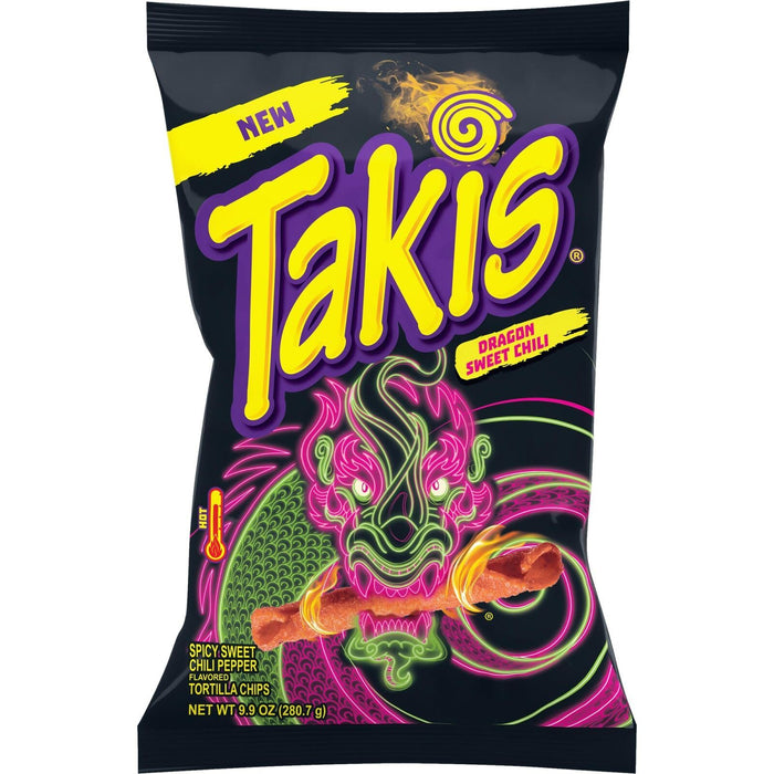 Takis Dragon Sweet Chili Rolled Tortilla Chips, Spicy Sweet Chili 9.9oz BAG