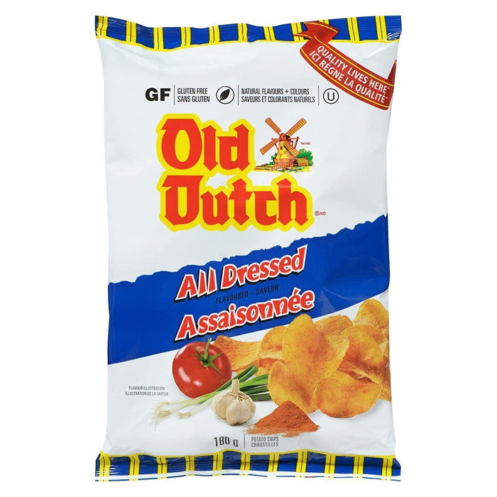 Old Dutch All Dressed Potato Chips,180g/6.3oz 3 BAGS - CanadaGrocery