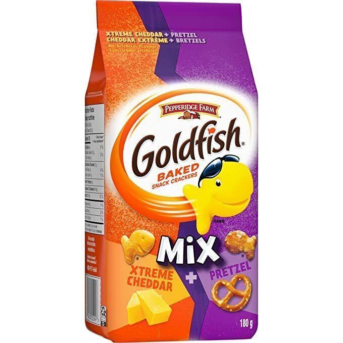 Goldfish Mix Xtreme Cheddar and Pretzel Crackers, 180g/6.3oz, 2 BAGS - CanadaGrocery