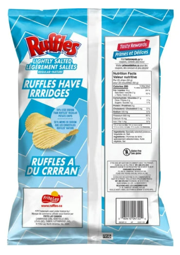 Ruffles Regular Lightly Salted Potato Chips, 200g