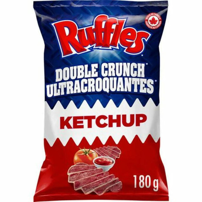 Ruffles Double Crunch Ketchup Potato Chips 180g Each 10 Bags - CanadaGrocery