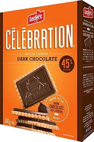 Leclerc Celebration DARK Chocolate Butter Cookies 240g - CanadaGrocery