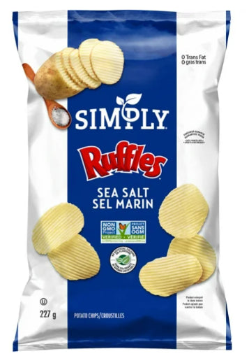 Ruffles SIMPLY Sea Salt Potato Chips, 227g