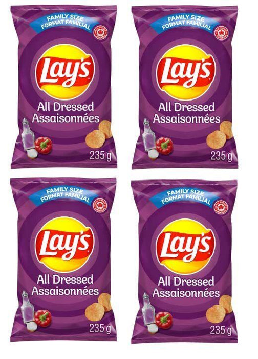 Lays All Dressed Potato Chips 235g/8.2oz, 4 BAGS