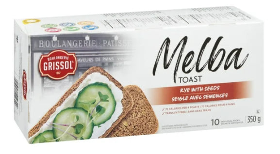 Boulangerie Grissol Melba Toast Rye with Seeds, 10pc, 350g