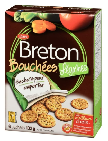 Dare Breton Veggie Bites Pouches 6ct, 132g