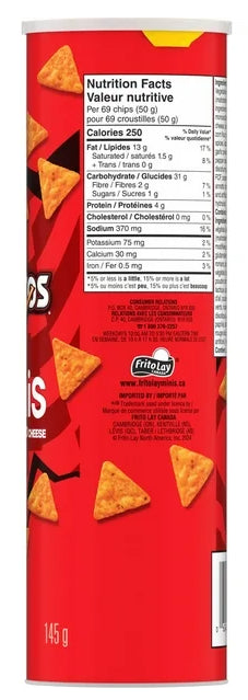 Doritos Minis Nacho Cheese Flavored Tortilla Chips, Canister, 145g