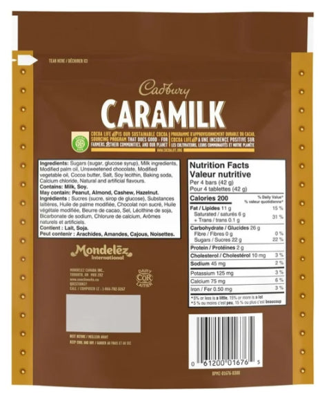 Cadbury Caramilk Mini Chocolate Candy Bars, 147g