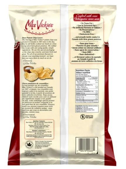 Miss Vickie's Original Recipe Kettle Cooked Potato Chips, 275g