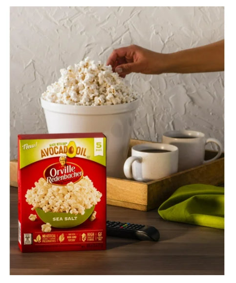 Orville Redenbacher 100% Avocado Oil Microwave Popcorn 5 x 77g, 385g