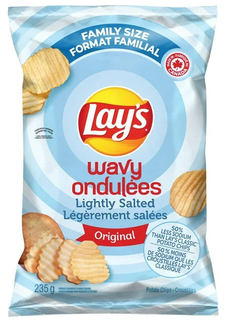 Lay's Wavy Lightly Salted Potato Chips, 220g