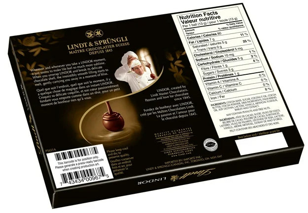 Lindt LINDOR 70% Cacao Dark Chocolate Truffles, 120g Box