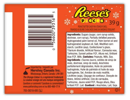 Reese's Pieces Christmas Candy Cane, 39g