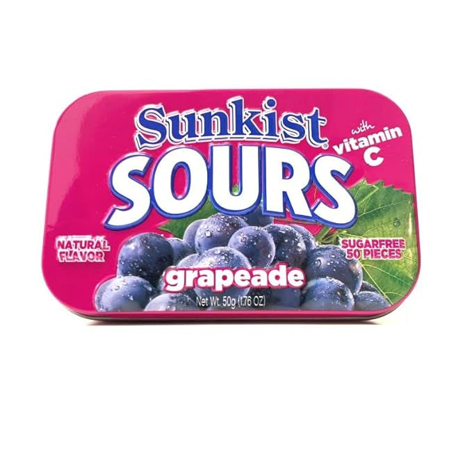 Sunkist Grapeade Sugar Free Sour Candies, 50g/1.76 oz