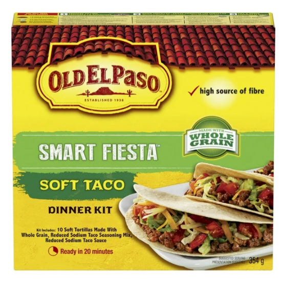 Old El Paso Smart Fiesta Soft Taco Dinner Kit, 354g