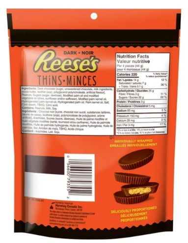 Reese Thins Peanut Butter Cups Dark Chocolate, 165g