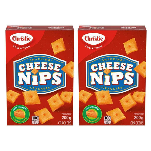 Christie Cheese Nips Cheddar Baked Snack Crackers, 200g/7.05oz, 2-Box - CanadaGrocery