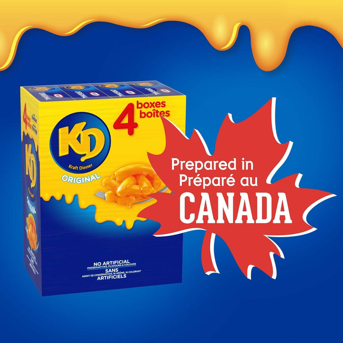 Kraft Dinner Original Macaroni & Cheese 225g, 4 BOXES, Canadian Product