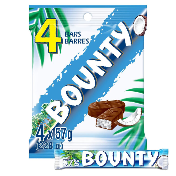 Cadbury Bounty Chocolate 4 Pack 228 Grams 10.15oz