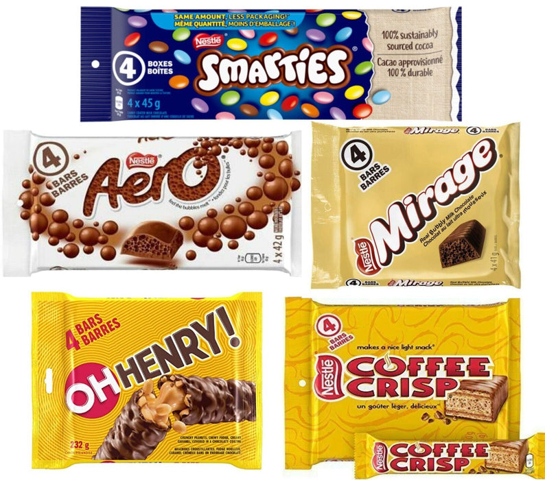 Oh Henry, Coffee Crisp, Smarties, Aero, Mirage Chocolate 20 Bars From Canada