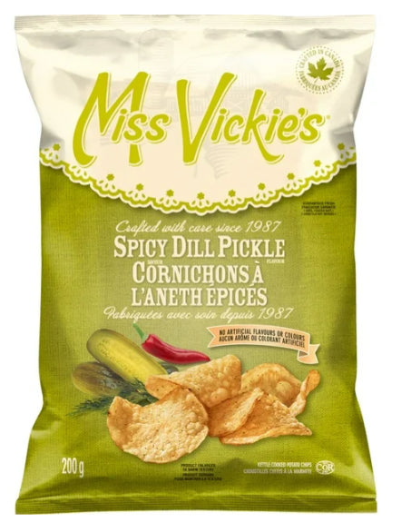 Miss Vickie's Spicy Dill Pickle Flavor Kettle Cooked Potato Chips, 200g