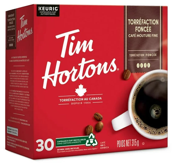 Tim Hortons Dark Roast Coffee, Keurig K-Cups, 30ct, 315g