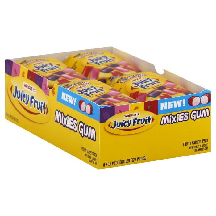 Wrigley's Jr Juicy Fruit Mixes Gum 15 Pieces Each 8 Containers