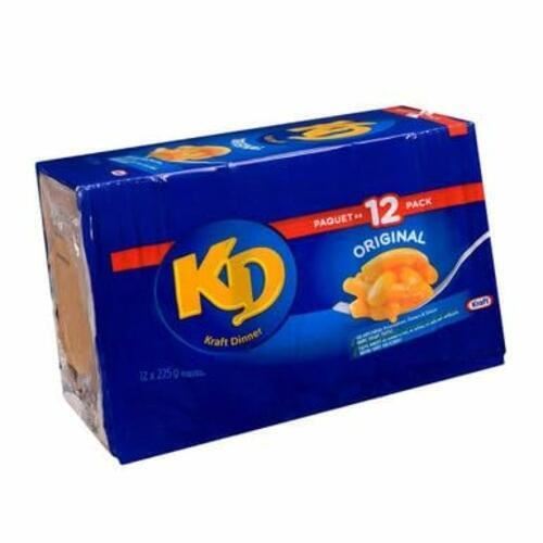 Kraft Dinner, Original Macaroni & Cheese 225g/7.6oz 12 BOXES (Canadian Product)